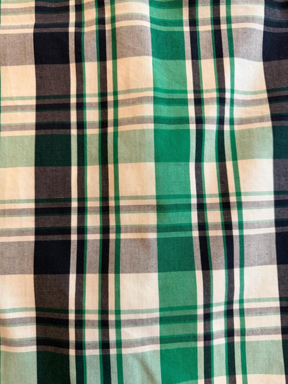 Alfred Dunner Women's Petite Green & Navy Plaid Button Front Shirt - Size 12P