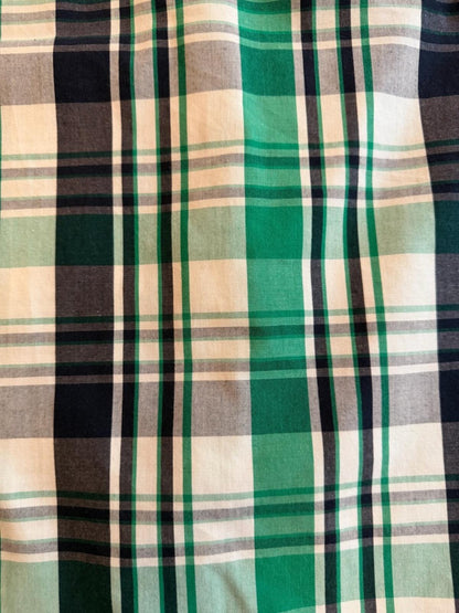 Alfred Dunner Women's Petite Green & Navy Plaid Button Front Shirt - Size 12P