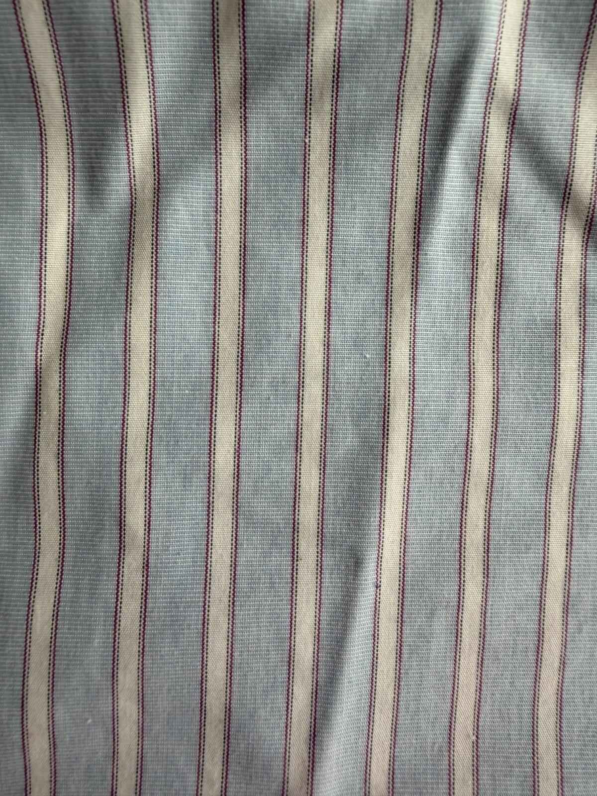 Brooks Brothers Men's Slim Fit Non-Iron Blue Striped Dress Shirt - Size 17.5-35