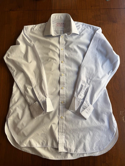 Thomas Pink Sea Island Quality Striped Dress Shirt French Cuffs 16.5-34