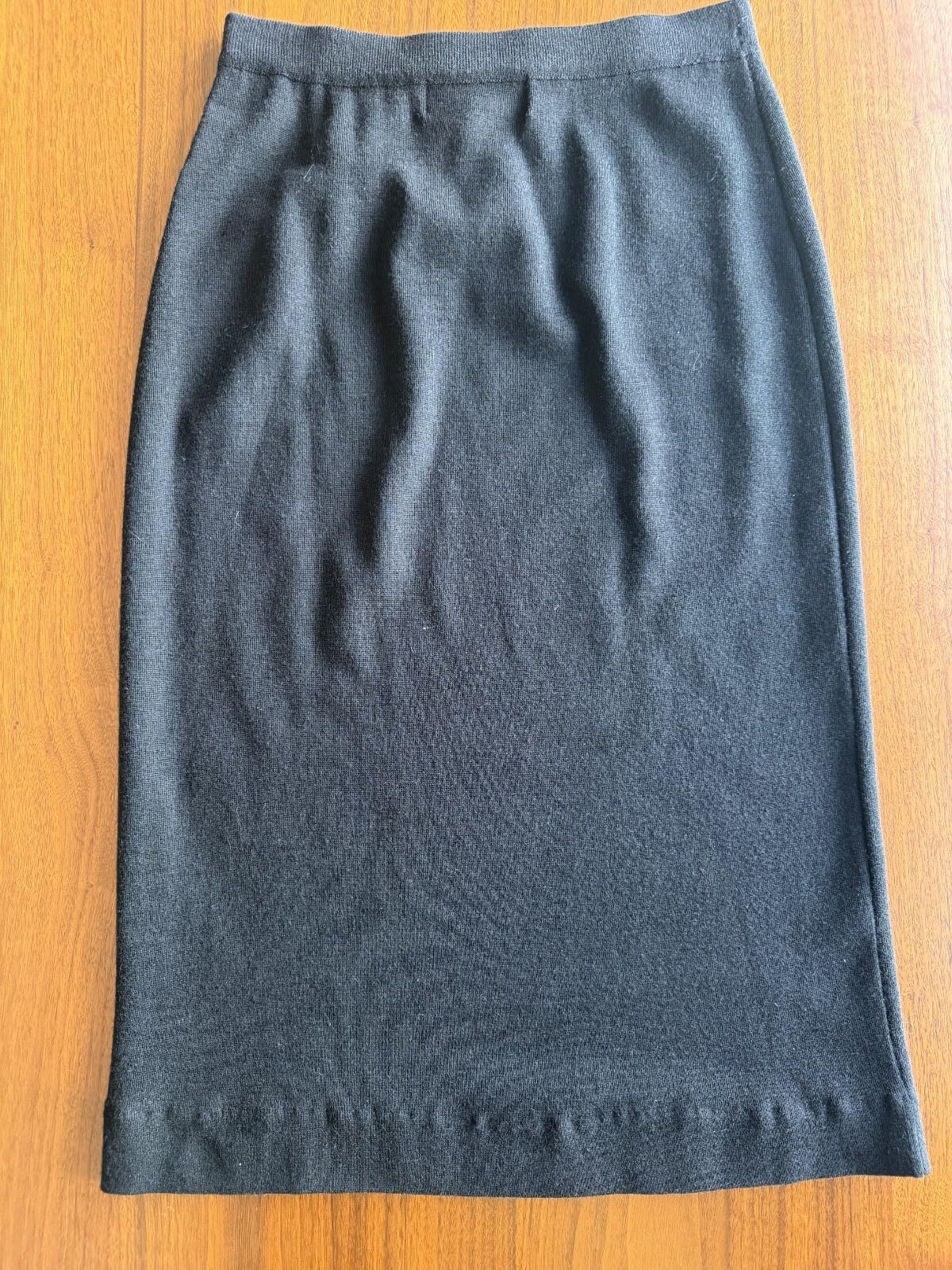 Vintage Jones NY Women's Knit Merino Wool Blend Pencil Skirt Black - Size S/P