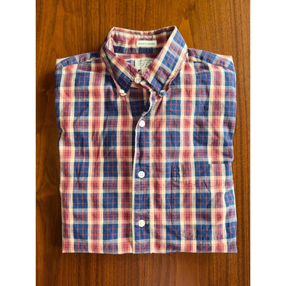 J.Crew Secret Wash Slim-Untucked Stretch Og Cotton Plaid Shirt - Size S