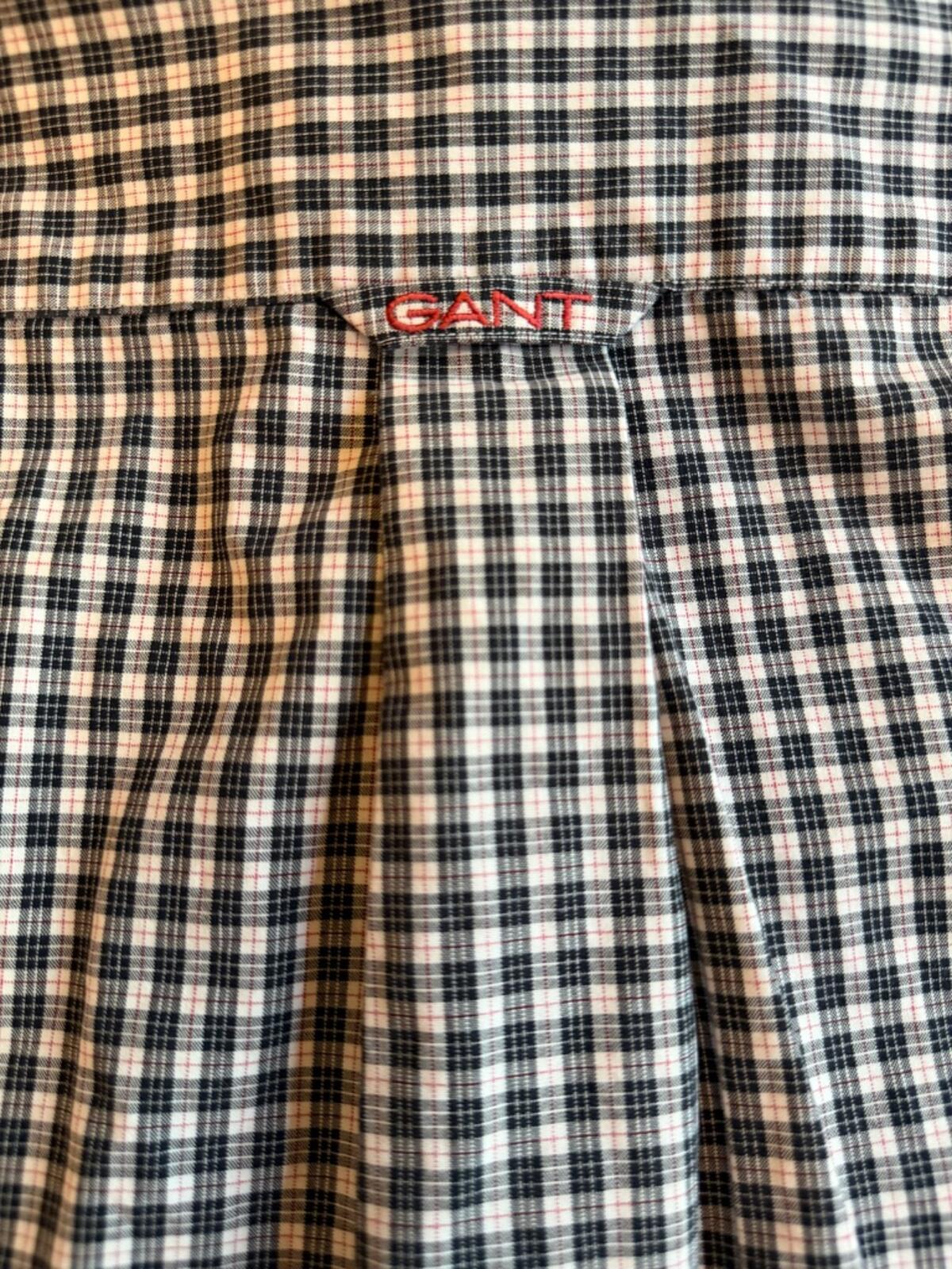 GANT Men’s Black and White Check Button-Down Shirt - Size XL