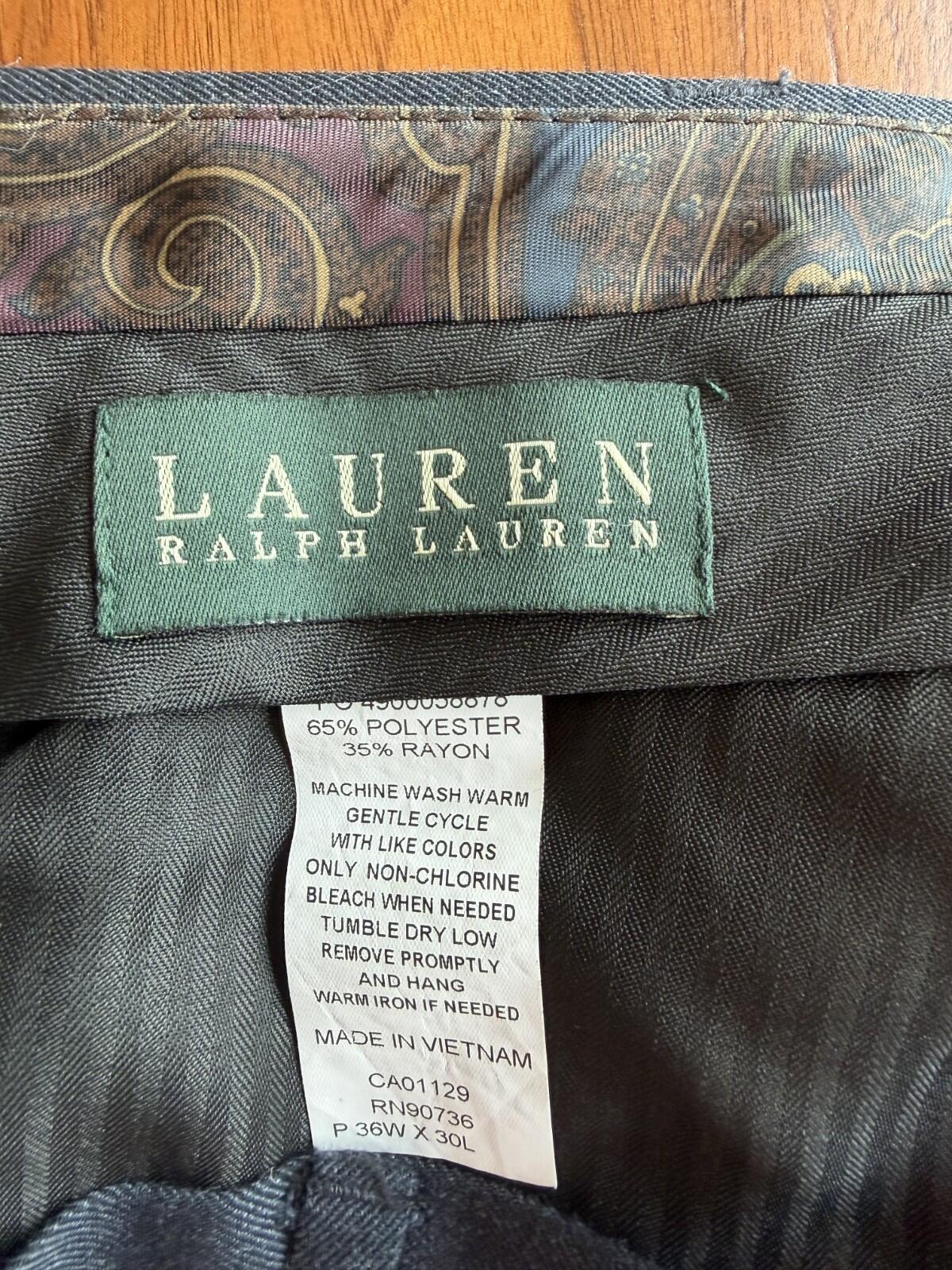 Lauren Ralph Lauren Men's Heathered Navy Blue Dress Pants - Size 36x30
