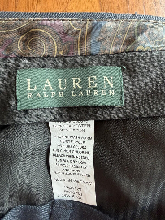 Lauren Ralph Lauren Men's Heathered Navy Blue Dress Pants - Size 36x30