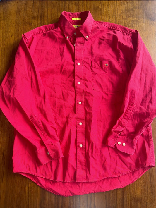 Vintage Duck Head Men's Red Button-Up - Size M