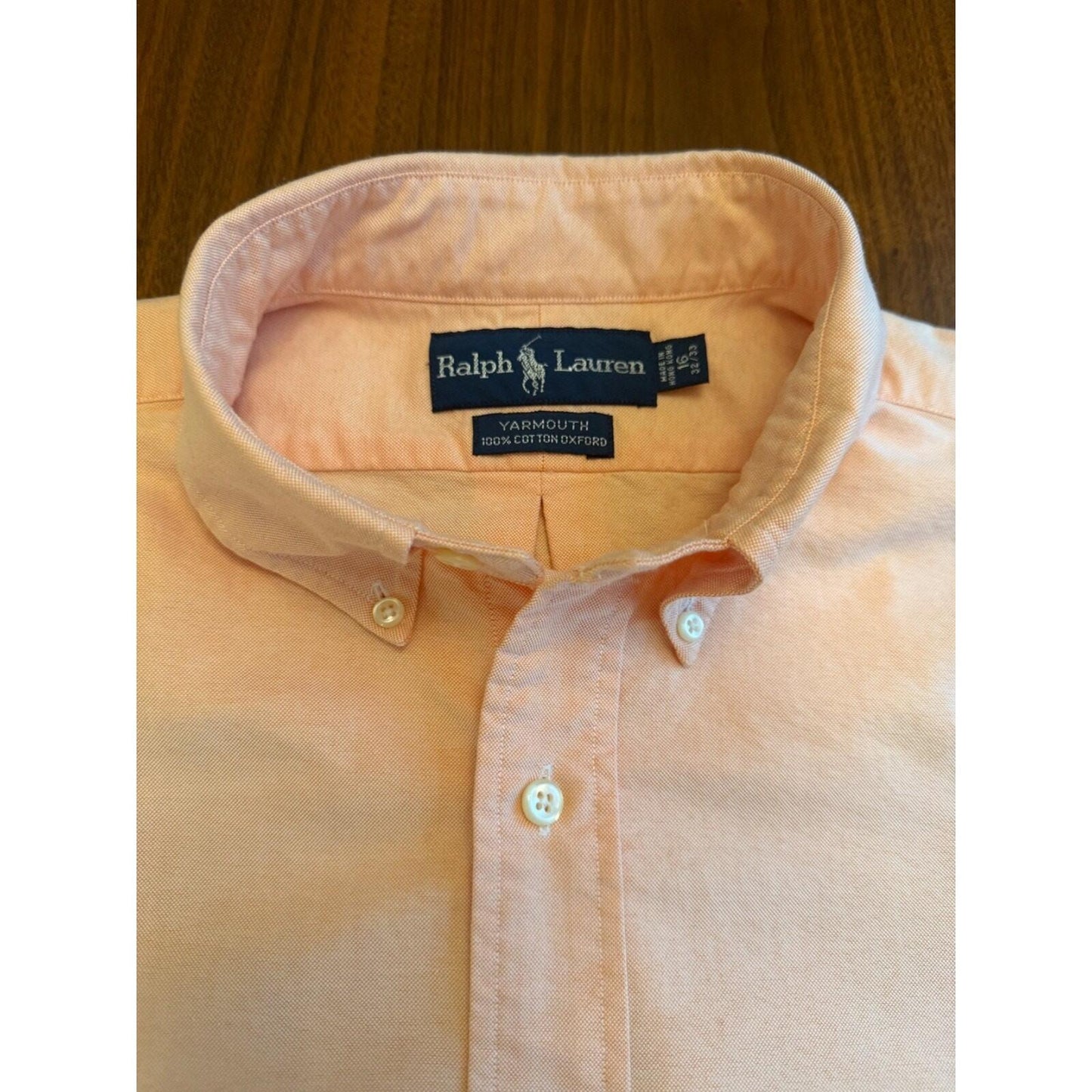 Polo Ralph Lauren Men's Yarmouth Peach Oxford Button-Down Shirt - Size 16-32/33
