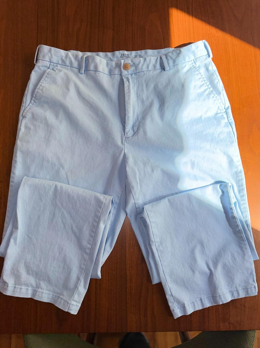 IZOD Saltwater Stretch Straight Fit Chino Pants Light Blue - Size 36x32
