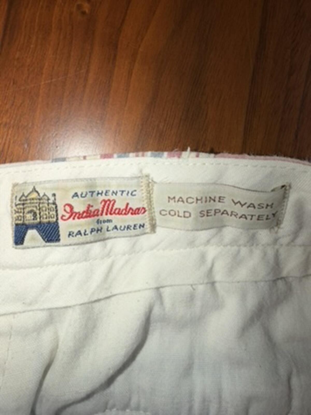 Polo by Ralph Lauren Men's Authentic India Madras Blue Plaid Patchwork Shorts - Size 31