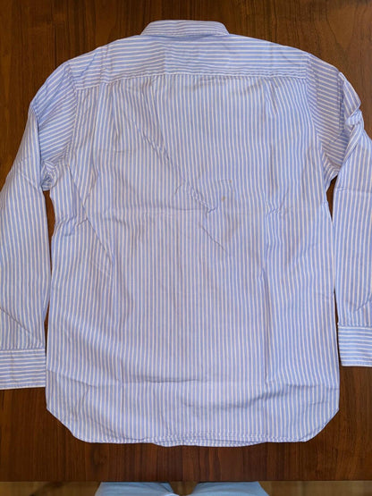 Vintage J.Crew Haberdashery 80's 2-Ply Blue White Red Stripe Shirt Size Medium