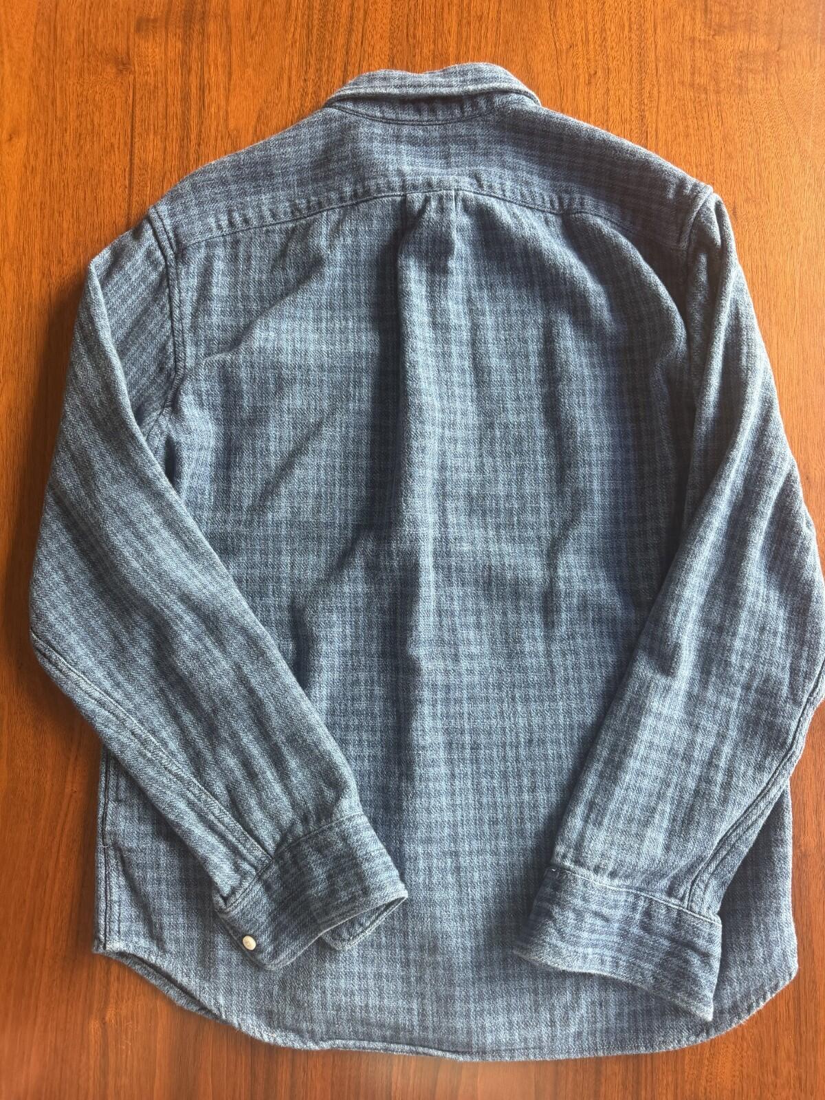 J.Crew Men's Classic Fit Blue Knit Button-Down - Size M