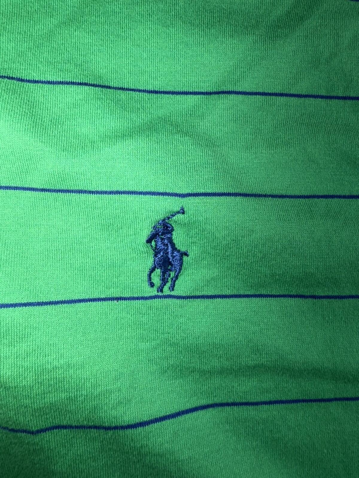 Polo Golf Ralph Lauren Green Striped Short Sleeve Polo Shirt - Size L