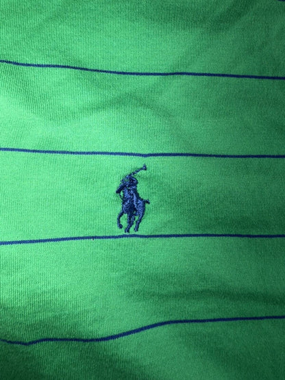 Polo Golf Ralph Lauren Green Striped Short Sleeve Polo Shirt - Size L