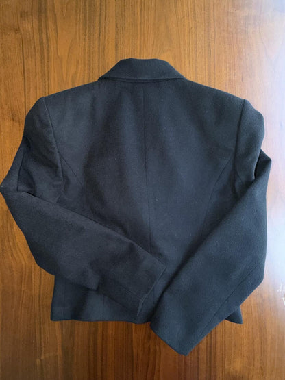 Doncaster Women's Black 100% Cashmere Double-Breasted Blazer Jacket - Size 4