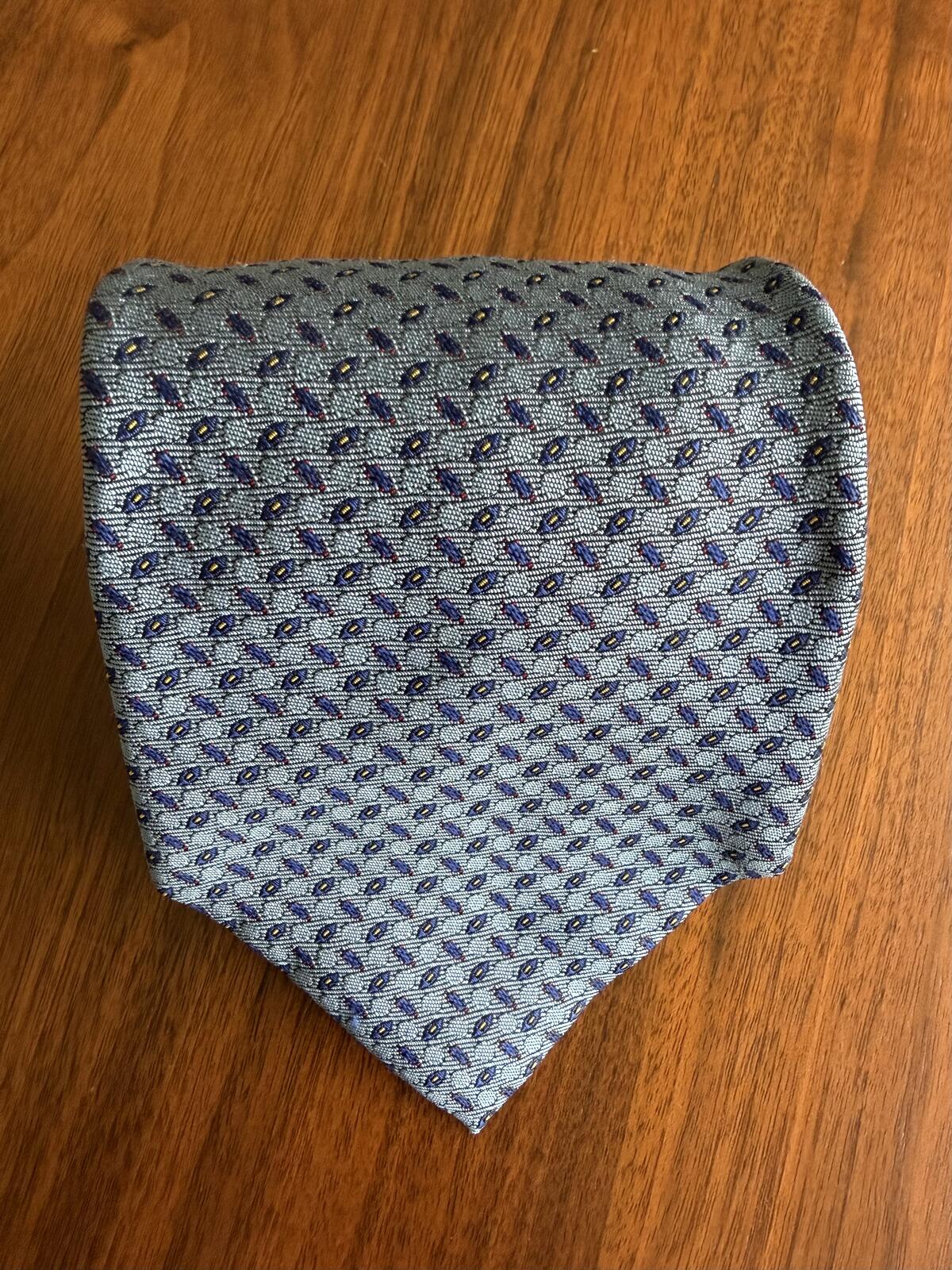 Vintage Polo Ralph Lauren Blue Patterned Silk Neck Tie