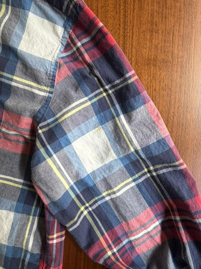 J.Crew Summer Blue & Red Plaid Button-Up Shirt - Size XL