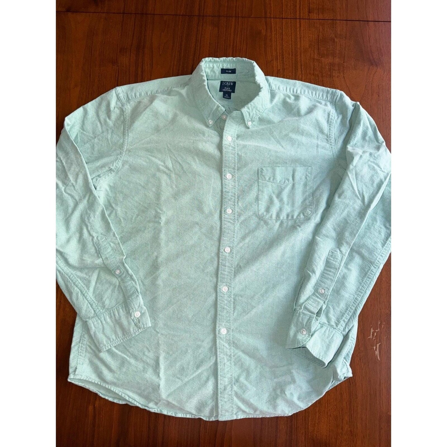 J.Crew Slim Flex Oxford Shirt Mint Green Men's XL