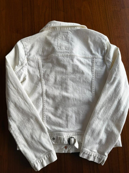 J.Crew Women's White Denim Jacket - Size S