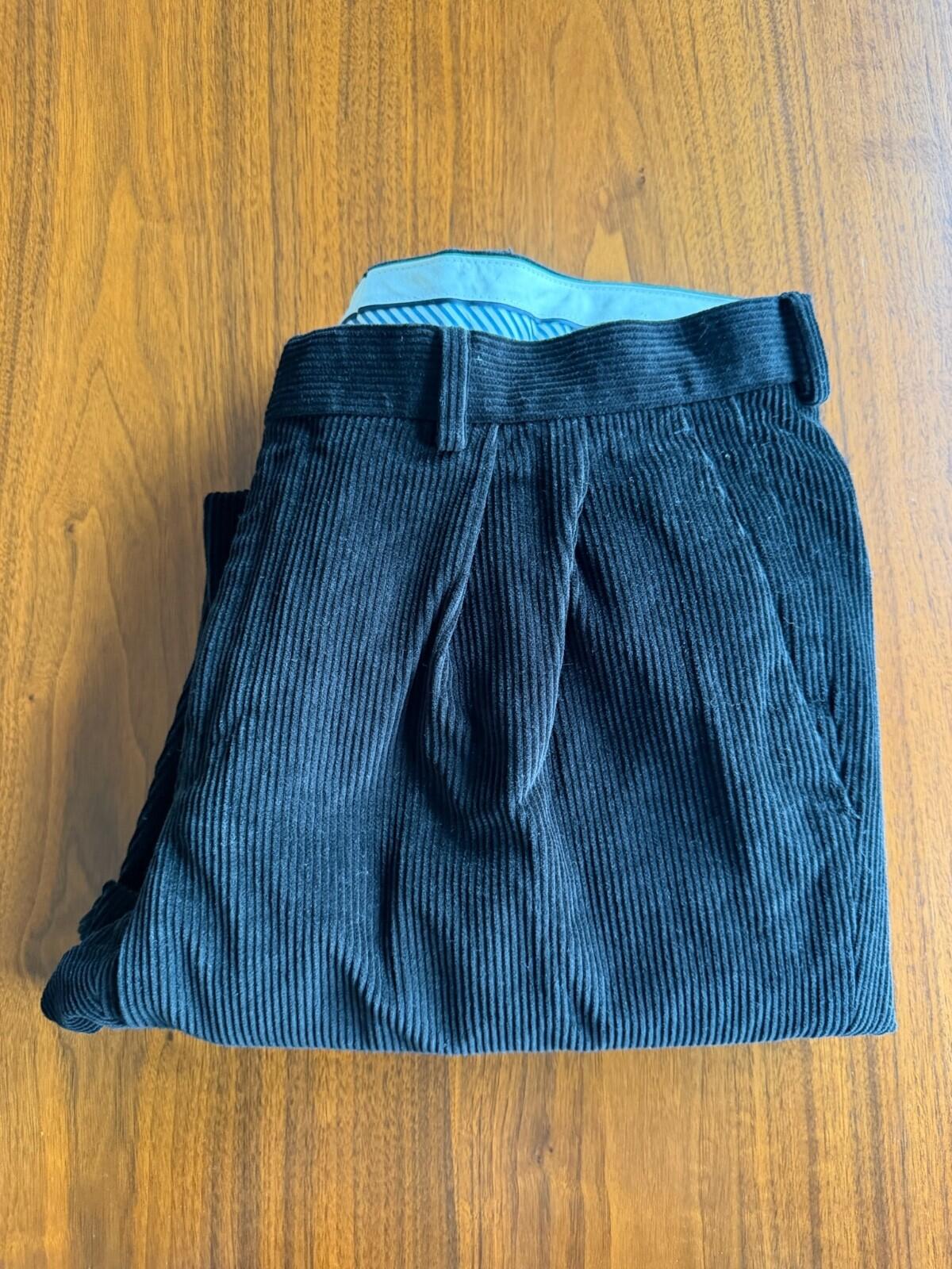 Lauren Ralph Lauren Black Pleated Corduroy Dress Pants - 34x30