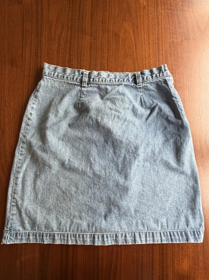 Vintage Gap Women's Denim Side-Button Skirt - Size 10
