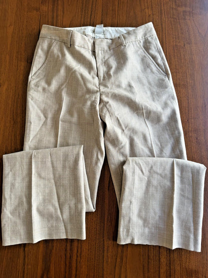 Banana Republic Women's Wool Striped Straight Leg Tan Trousers - Size 2