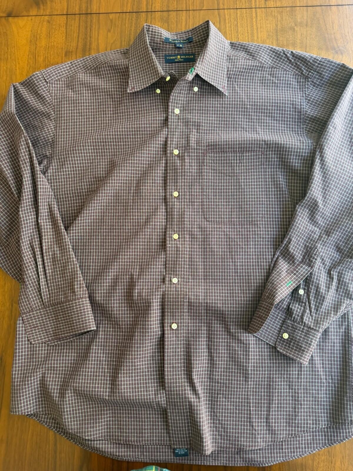 Tommy Hilfiger Gold Crest Dillard's Men's Plaid Button Down - 17 35
