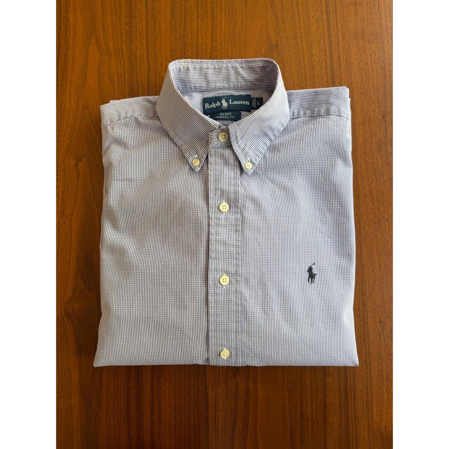 Polo Ralph Lauren Men's Blake Classic Blue Gingham Button-Down Shirt - Size L