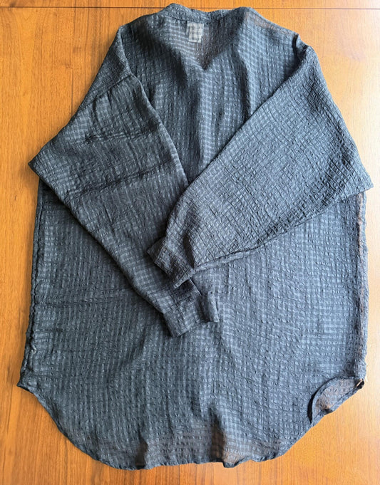Vintage Women's Peppermint Bay NY Sheer Textured Button-Down Shirt - Size M