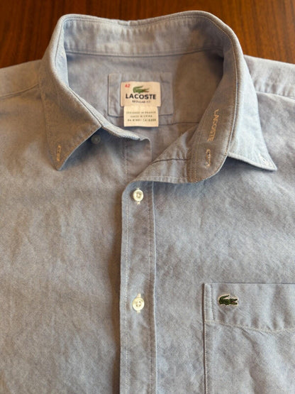 Lacoste Men's Regular Fit Short Sleeve Oxford Button Down Shirt - Size 42