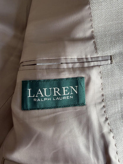 Lauren Ralph Lauren Grey Linen-Blend Two-Button Blazer 36R