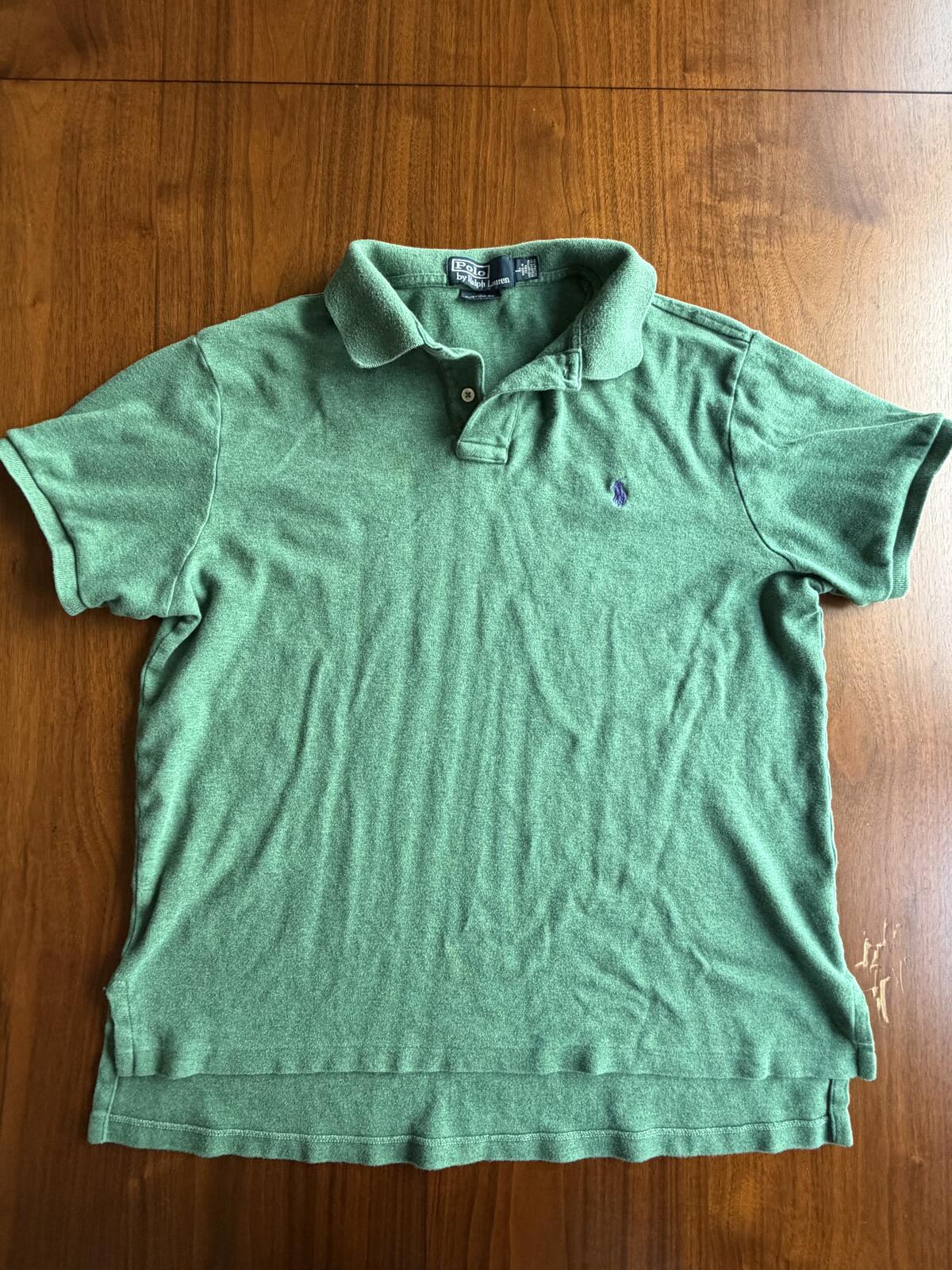 Polo Ralph Lauren Men's Custom Fit Green Short Sleeve Polo Shirt - Size L