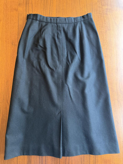 Pendleton Women's Black Pure Virgin Wool Midi Skirt - Size 12