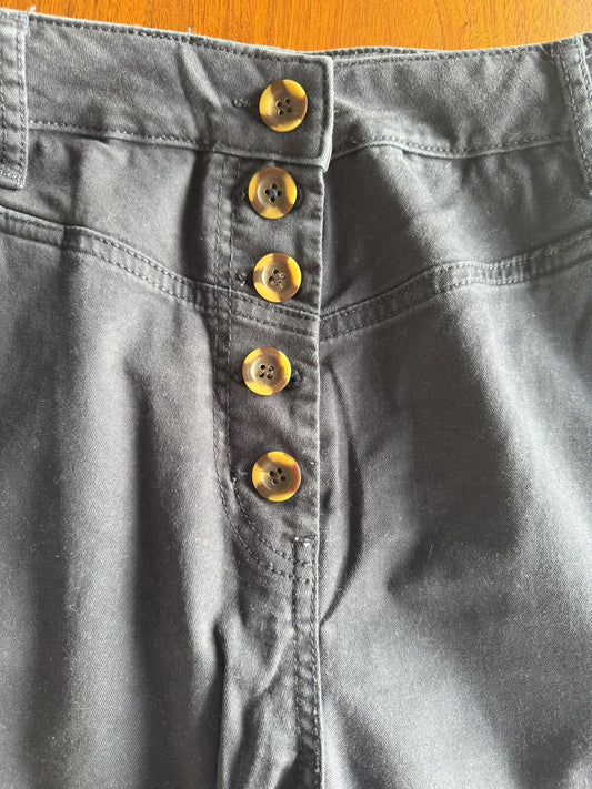 Boden Women's Navy Blue High-Waisted Button Fly Pants - Size 12