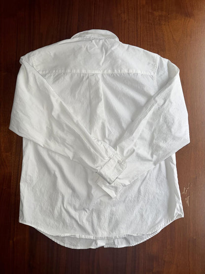 Talbots White 100% Cotton Embroidered Collar Button Front Shirt - Size S