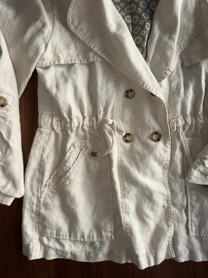 Sanctuary Women's Cream Linen Blend Jacket - Size L