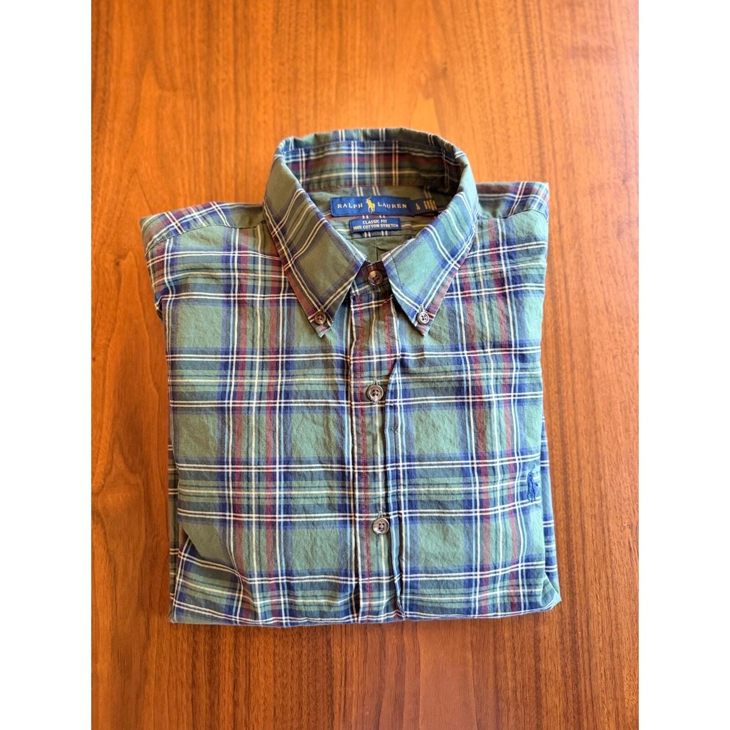Polo Ralph Lauren Men's Classic Fit Green Plaid Button Down - Size Large
