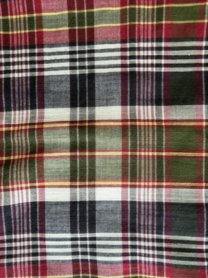 Brooks Brothers Men's Regular Fit Green & Red Plaid Madras Pants - Size 34x30