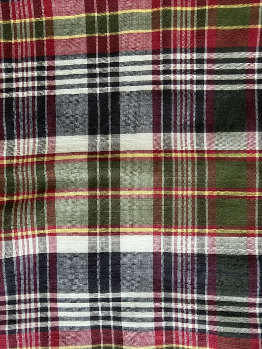 Brooks Brothers Men's Regular Fit Green & Red Plaid Madras Pants - Size 34x30