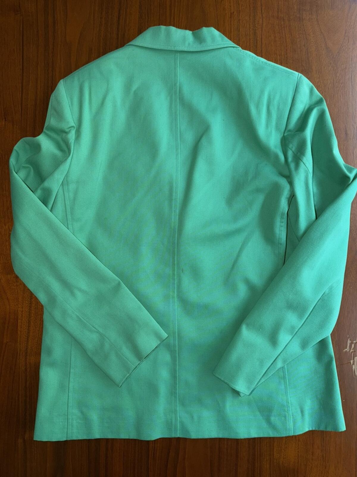Vintage J.G. Hook Women's Teal Green Two-Button Jacket - Size 12
