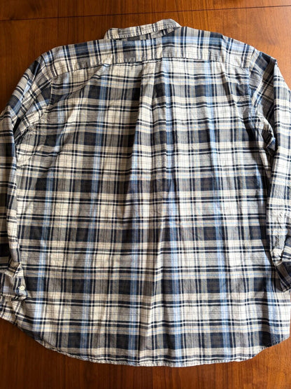 Polo Ralph Lauren Men's Navy Tartan Plaid Long Sleeve Shirt - Size 2XB