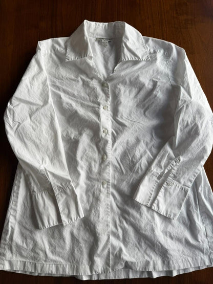 Tyler Boe Women's White Cotton Long Sleeve Tunic - Size 8