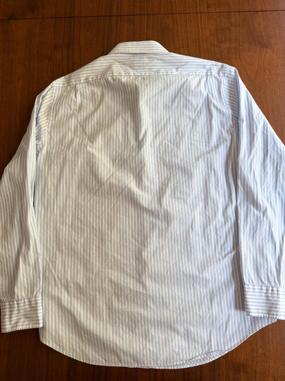 Thomas Mason for J.Crew Slim Fit LS Dress Shirt Blue & White Stripe - Size 17-35
