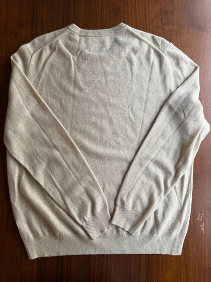 Black & Brown 1826 Men's Tan 100% Cashmere Crewneck Sweater - Size XL