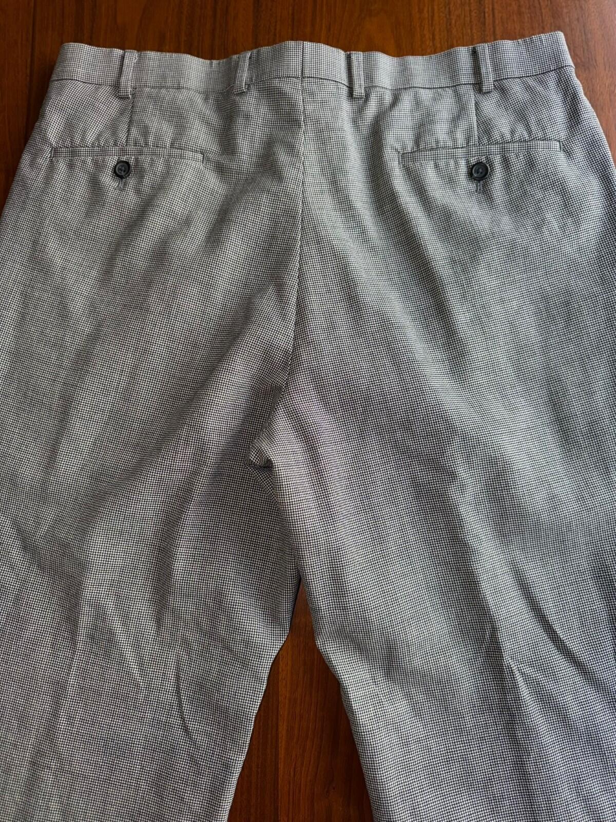Lauren Ralph Lauren Men's Houndstooth Microcheck Wool Dress Pants - Size 36x32