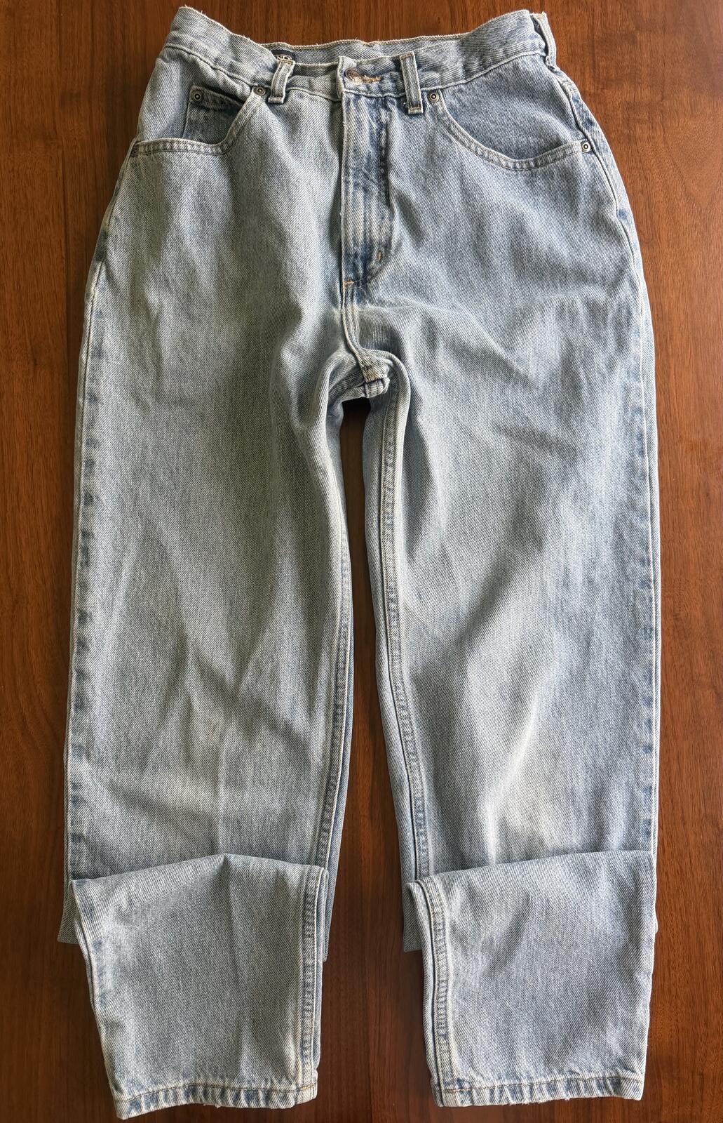 Vintage Lands' End Women's Light Wash Denim Jeans - Size 4R