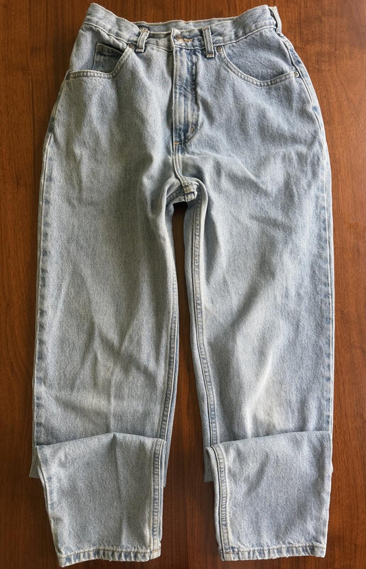 Vintage Lands' End Women's Light Wash Denim Jeans - Size 4R