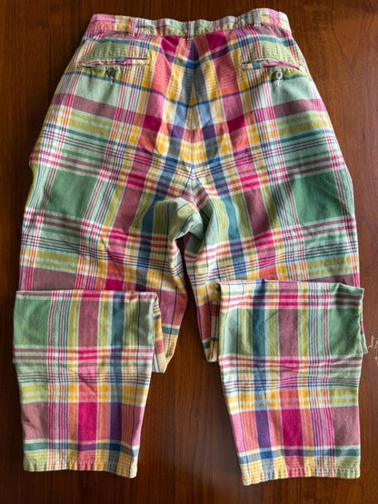 Polo Ralph Lauren Urban Renewal Reworked Madras Plaid Pants - Size 34x32