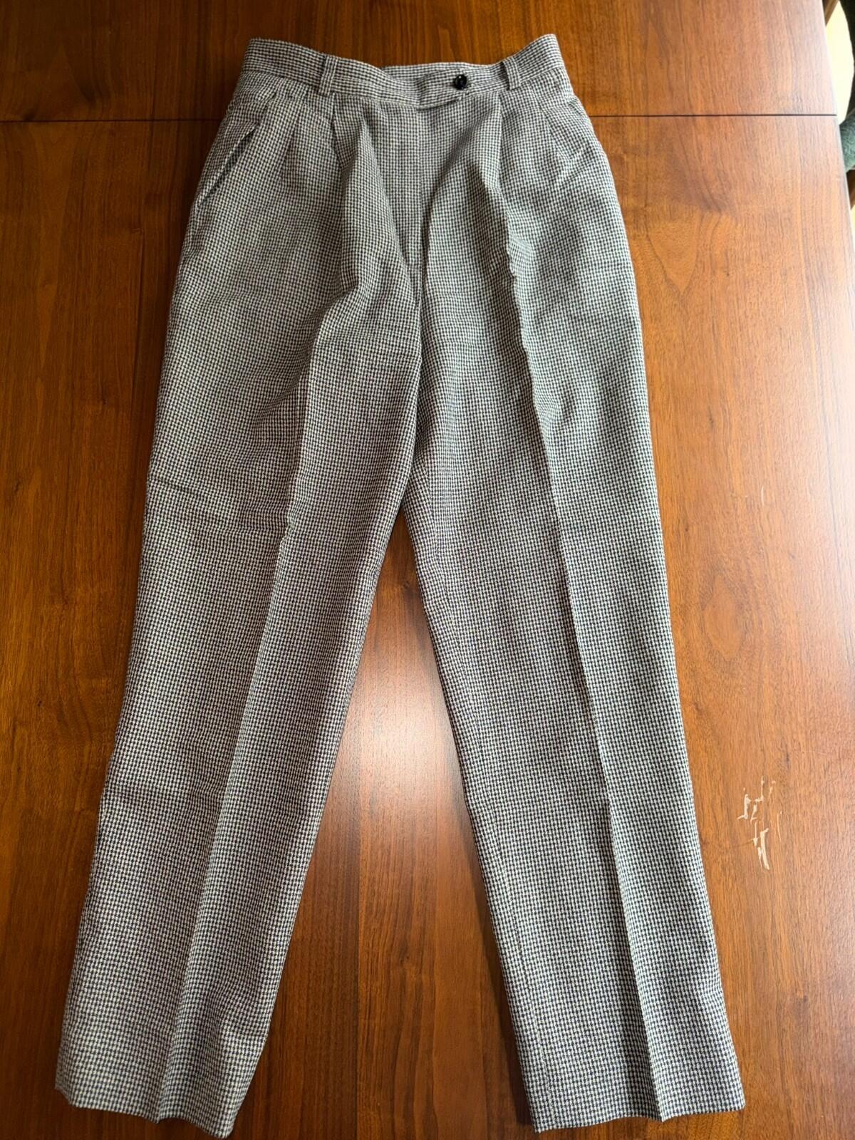 Vintage Conrad C Collection Women's High-Waisted Houndstooth Pants - Size 4
