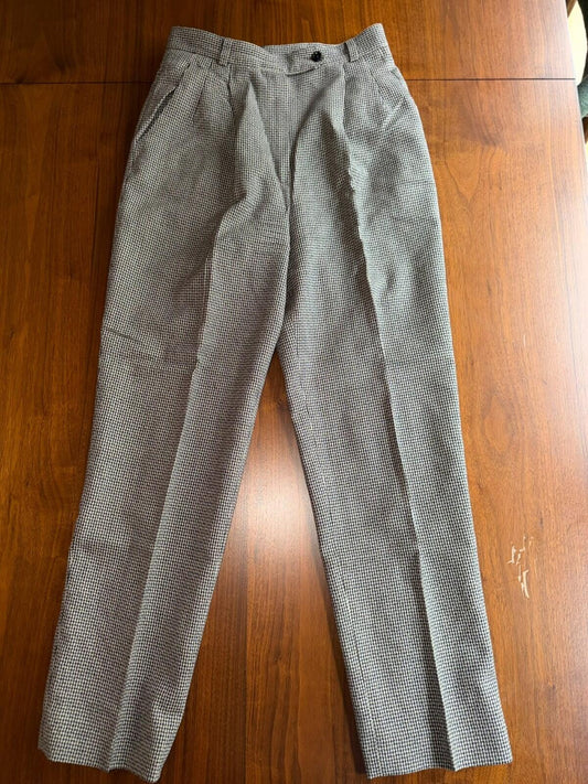 Vintage Conrad C Collection Women's High-Waisted Houndstooth Pants - Size 4