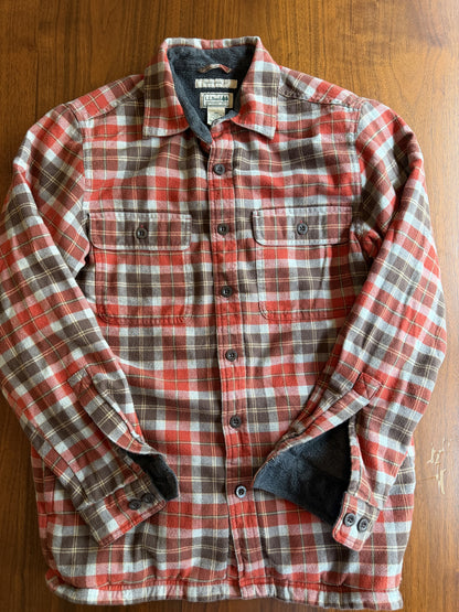 L.L.Bean Traditional Fit Fleece-Lined Plaid Shirt Jacket Size S